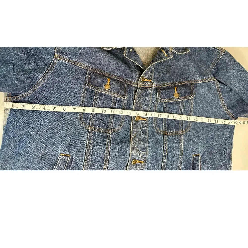 Wrangler Mens Rugged Wear Denim Jacket 2XL Blue Medium Wash Button Up Cotton